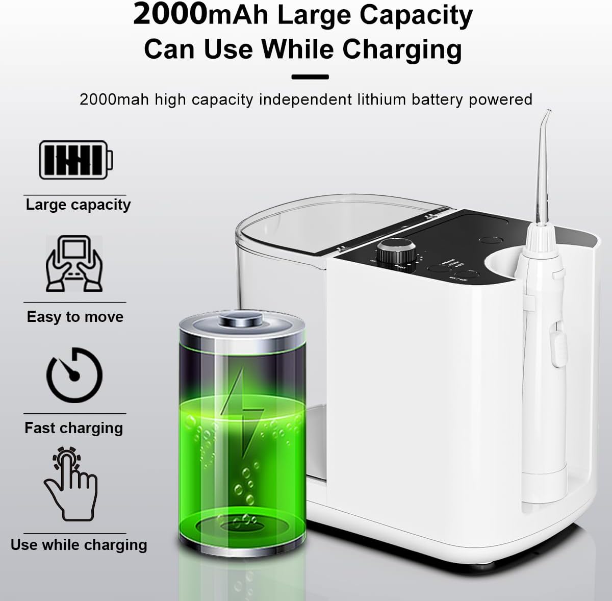 Upgraded Version 900Ml Large Capacity Countertop Water Flosser, Aquarius Water Flosser Professional With Uv Sanitizer Light, Oral Irrigator For Teeth, Gums, Braces, Dental Care
