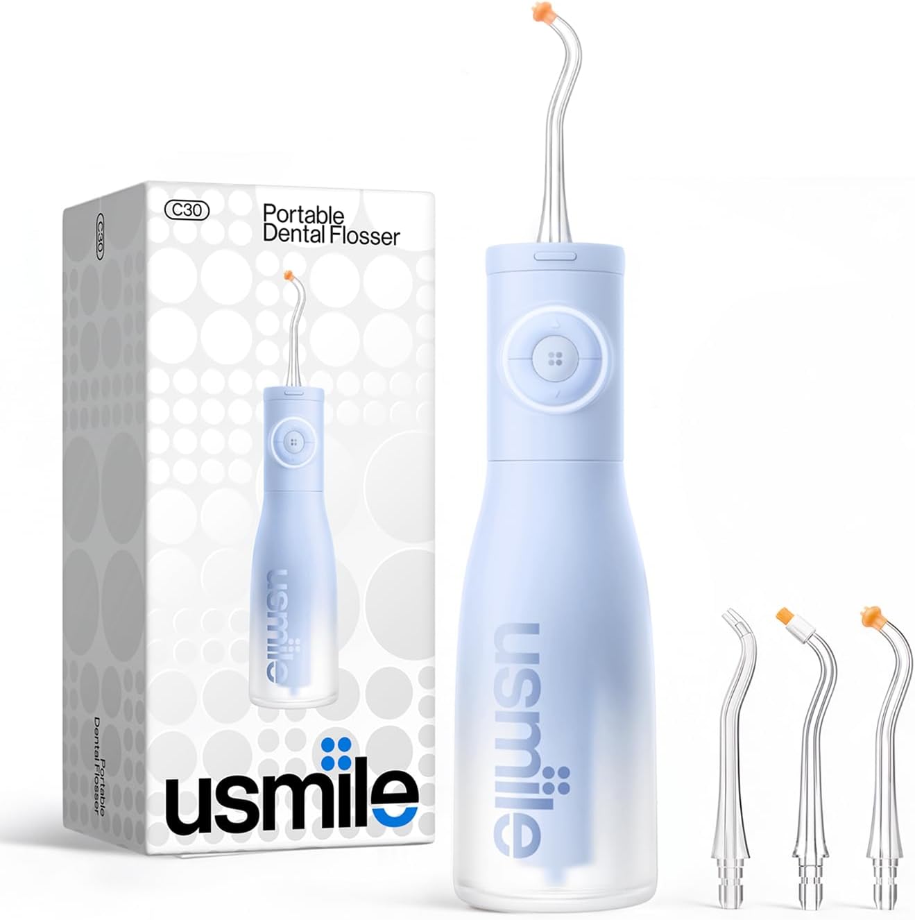 Usmile C30 Cordless Water Flosser, 300Ml Tank, 5 Modes, Ipx7, Blue