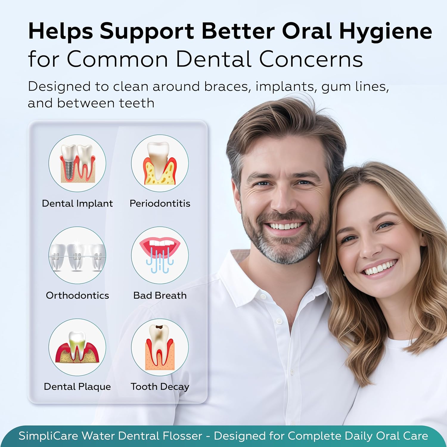 Supports a buying-decision narrative by showing versatility for braces, gums, and general oral care.