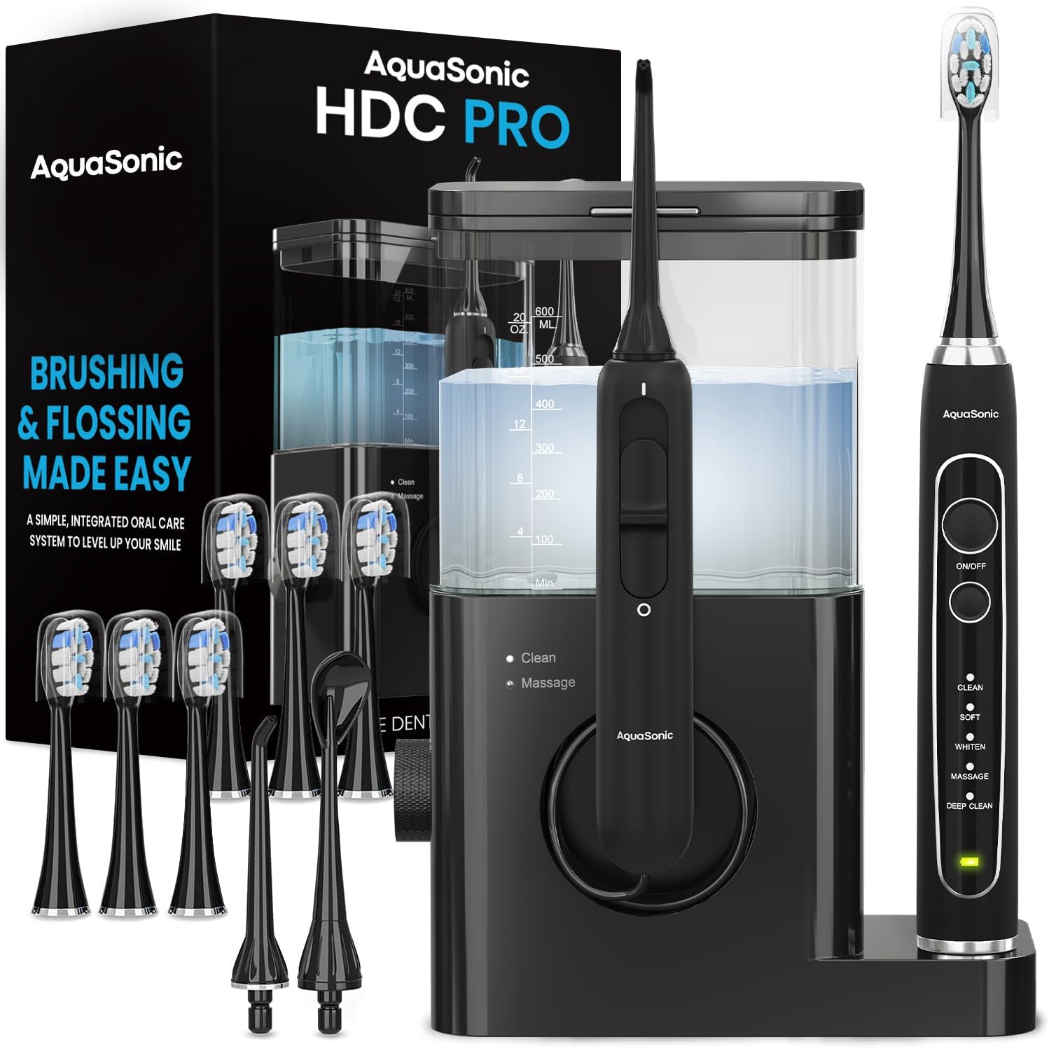 This image highlights the all-in-one design, compact footprint, and premium black finish.