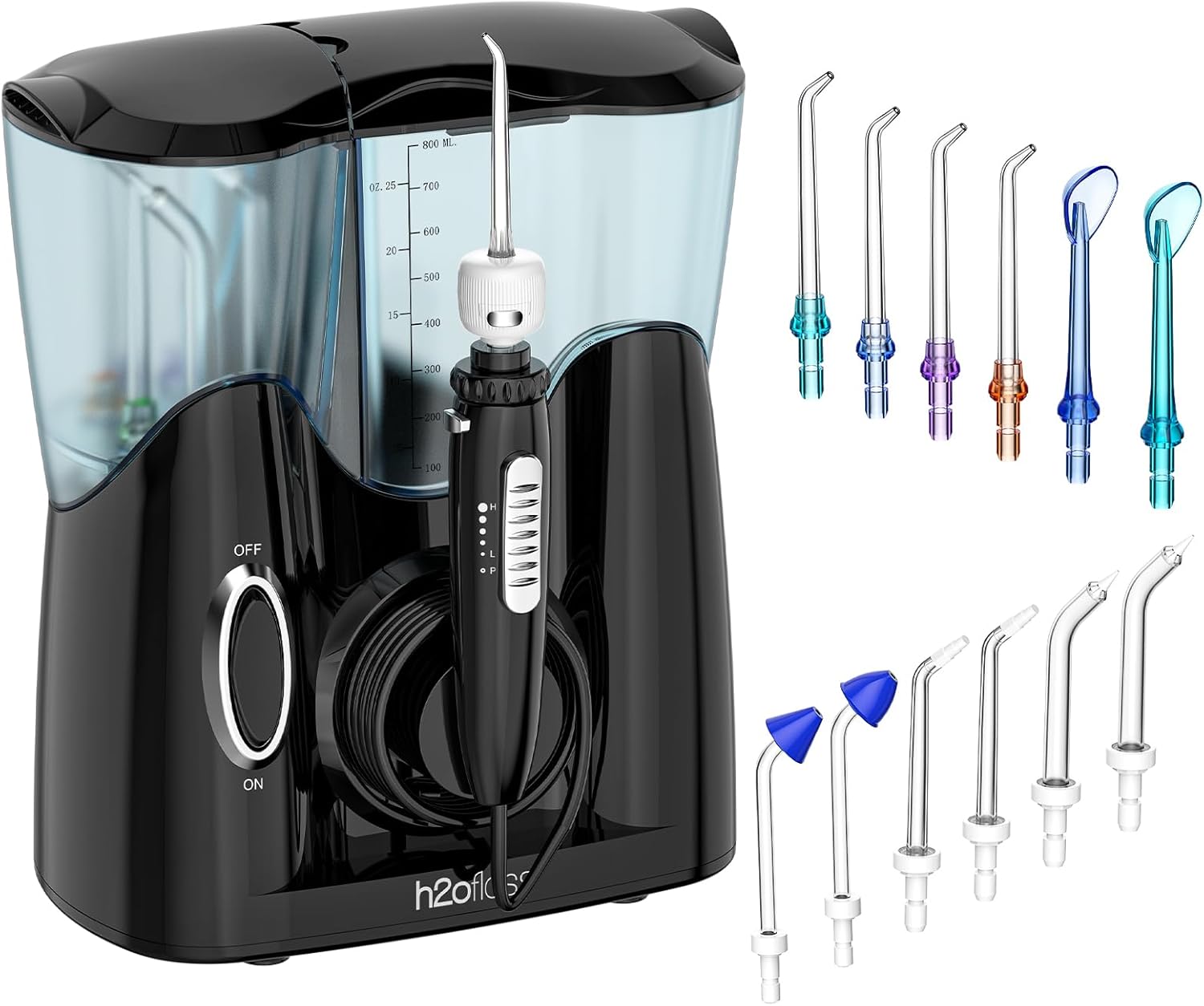 Overall design, countertop footprint, and the fact that this is a full family-oriented kit rather than just a basic flosser.