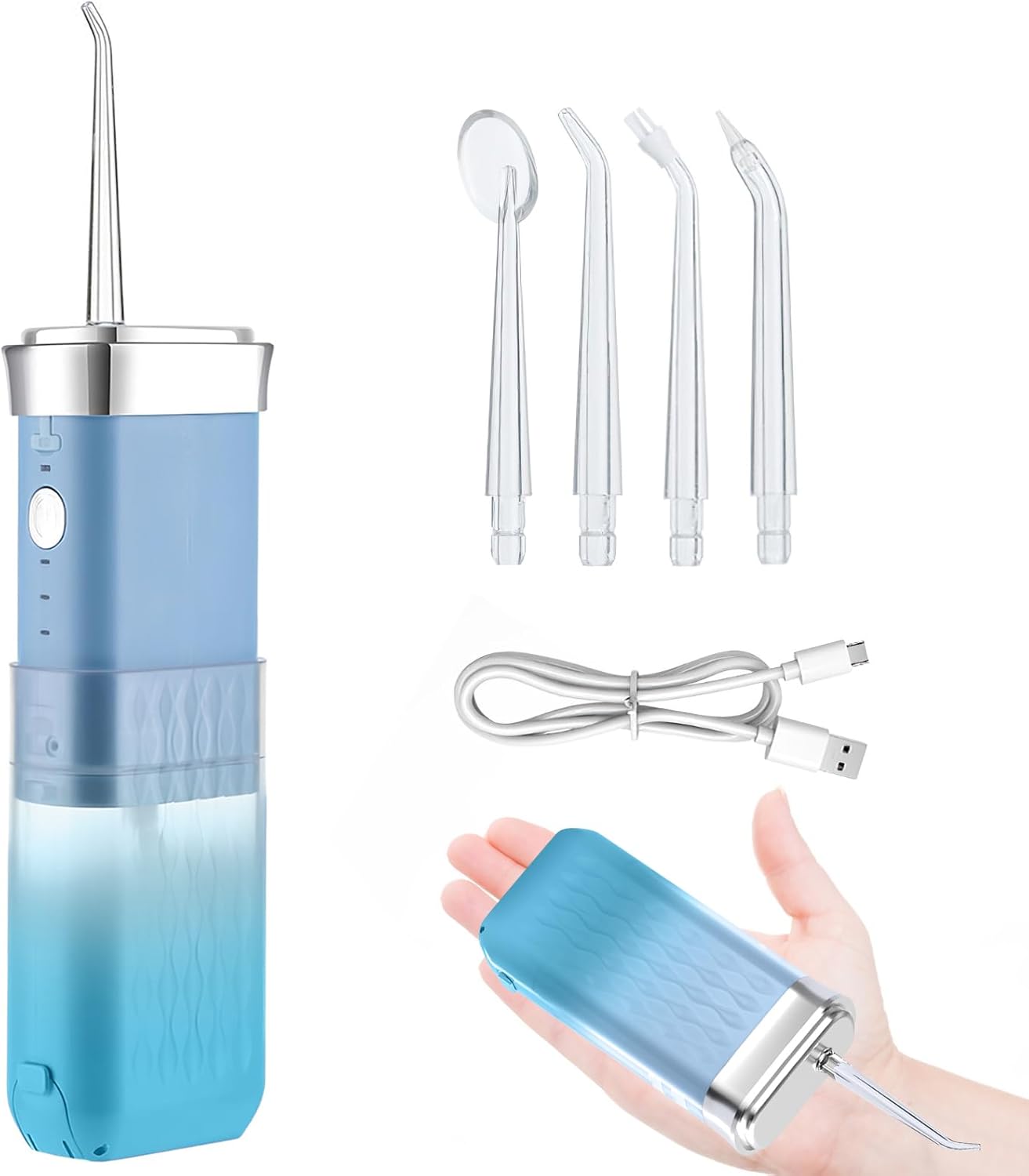 Highlights portability, small size, and the product’s main look for quick first impression.