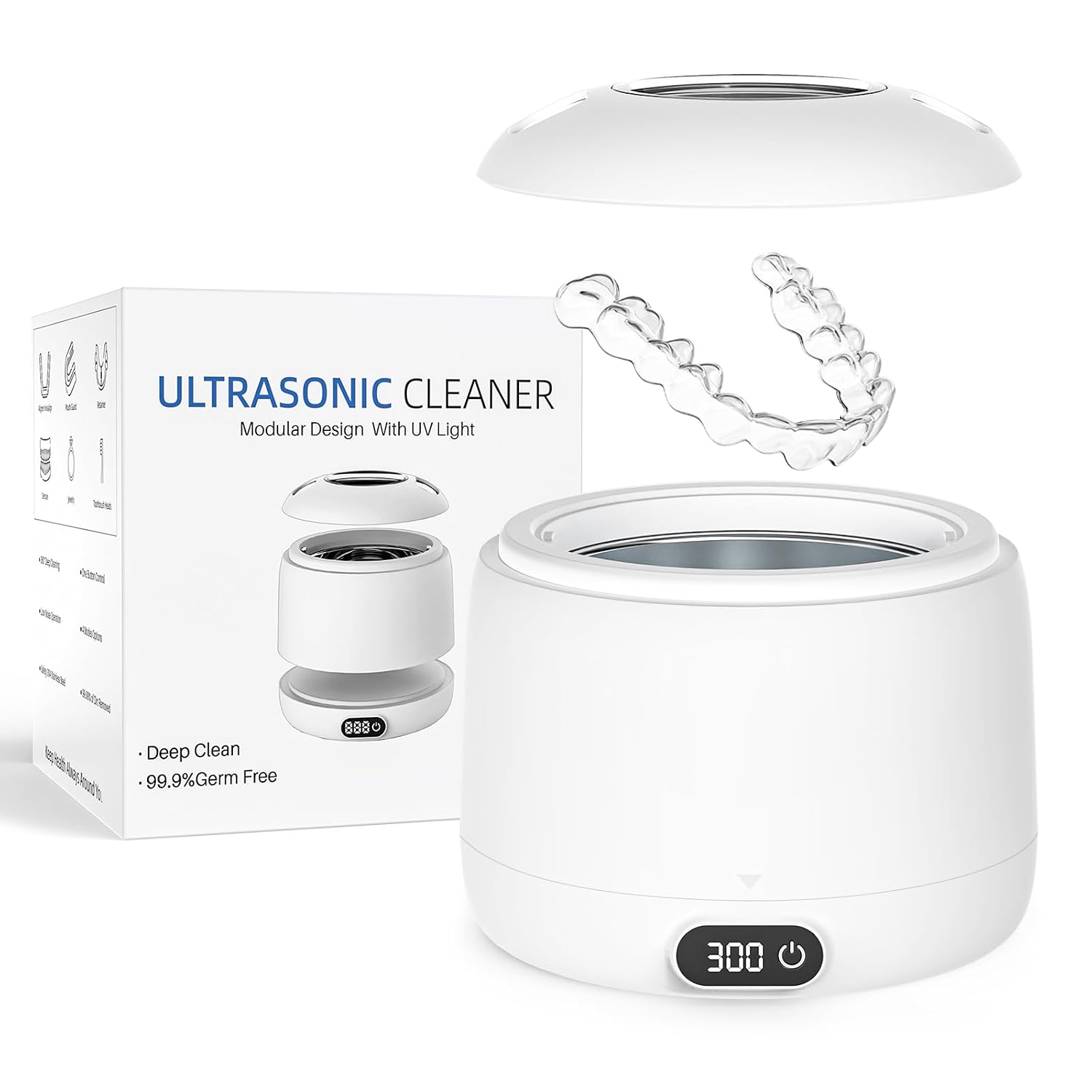 Shows the overall form factor, color, and compact size, helping readers judge whether it fits a bathroom counter or travel bag.