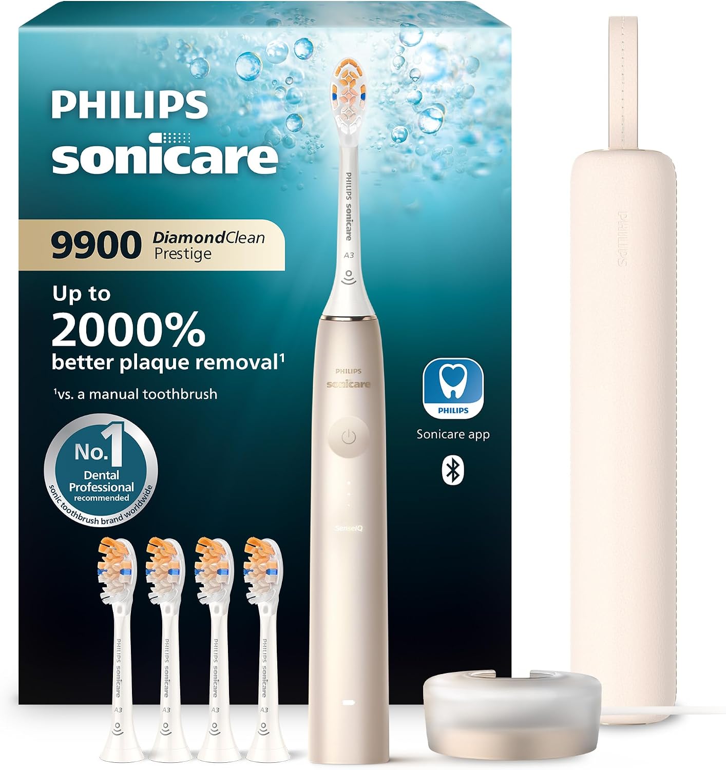 Highlights the overall design, premium finish, and flagship positioning of the toothbrush.