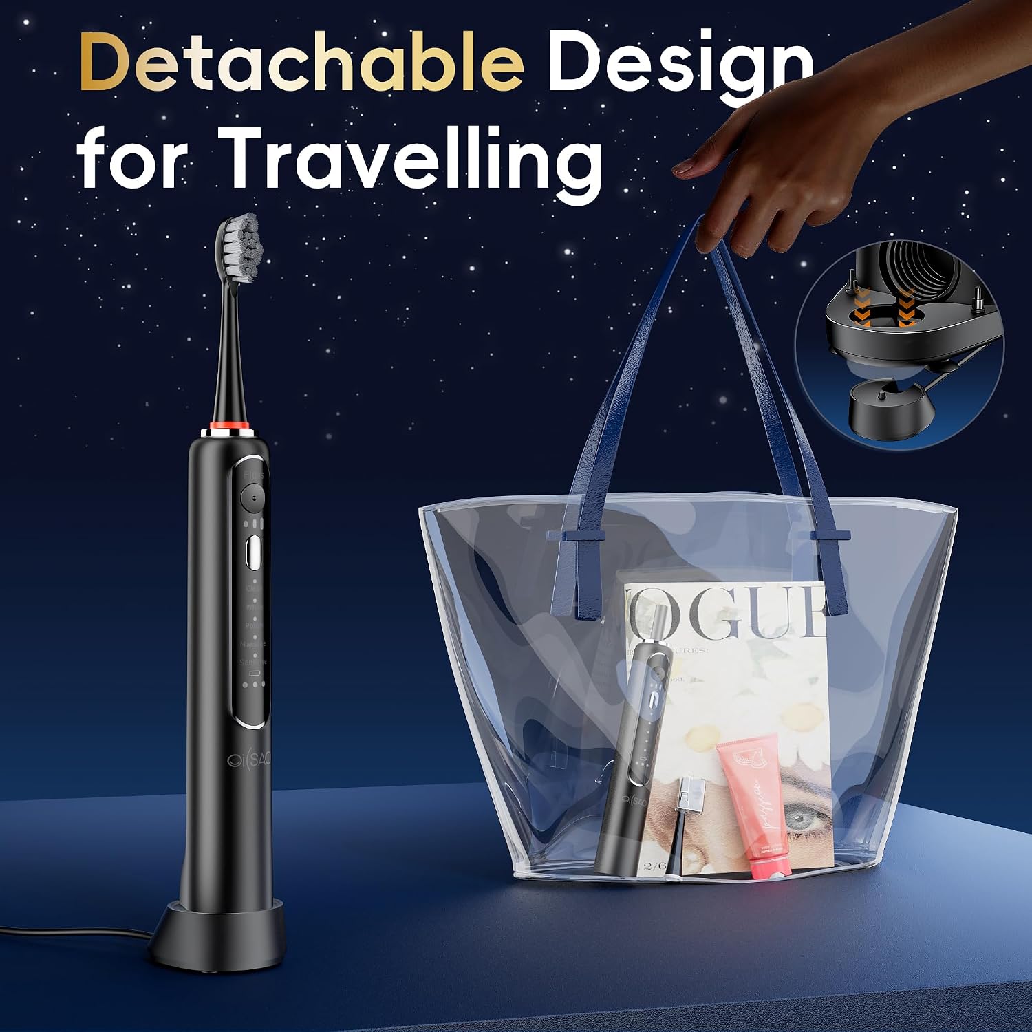Helps confirm design consistency and offers another look at the product’s shape and included attachments.