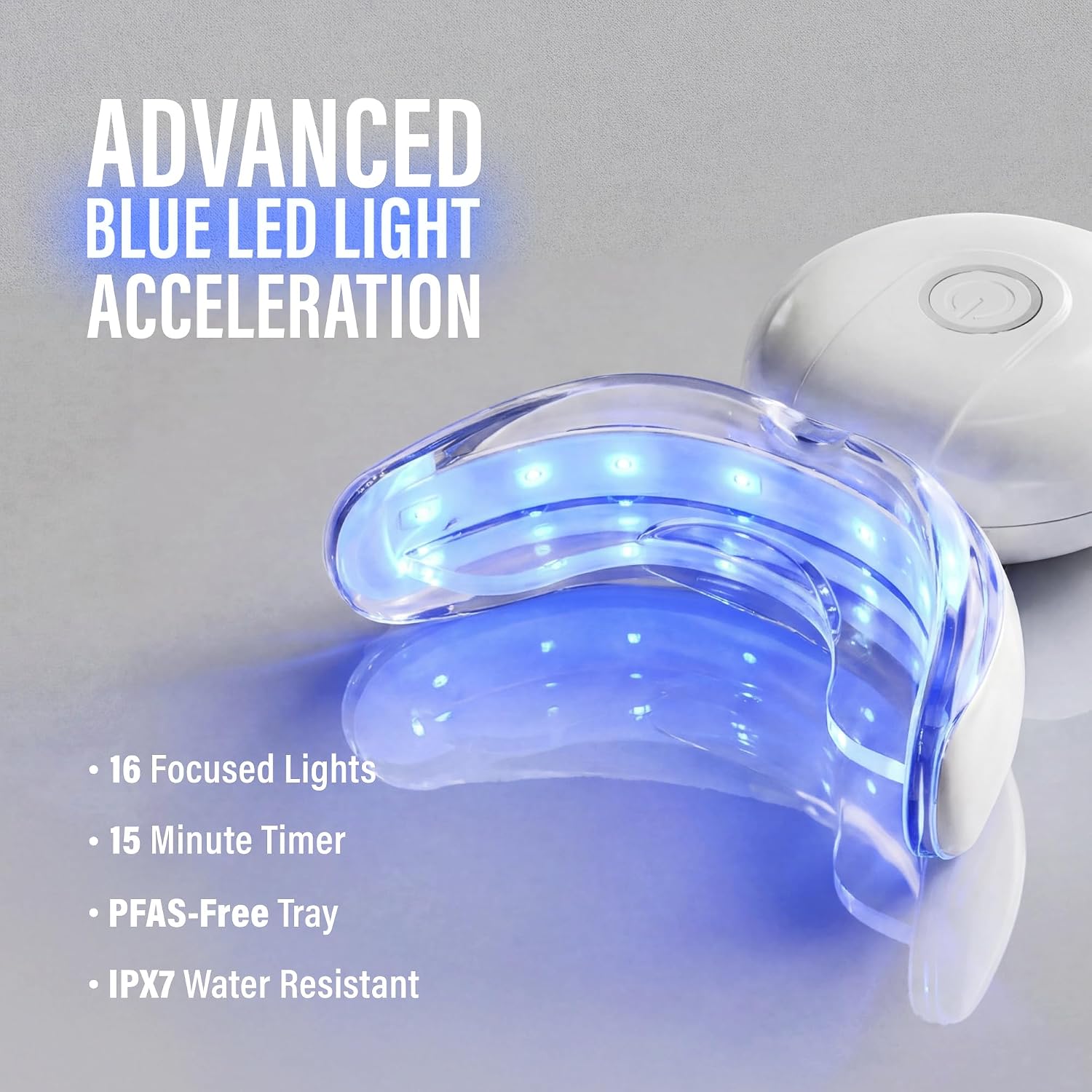 Draws attention to the wireless LED accelerator and its functional design.