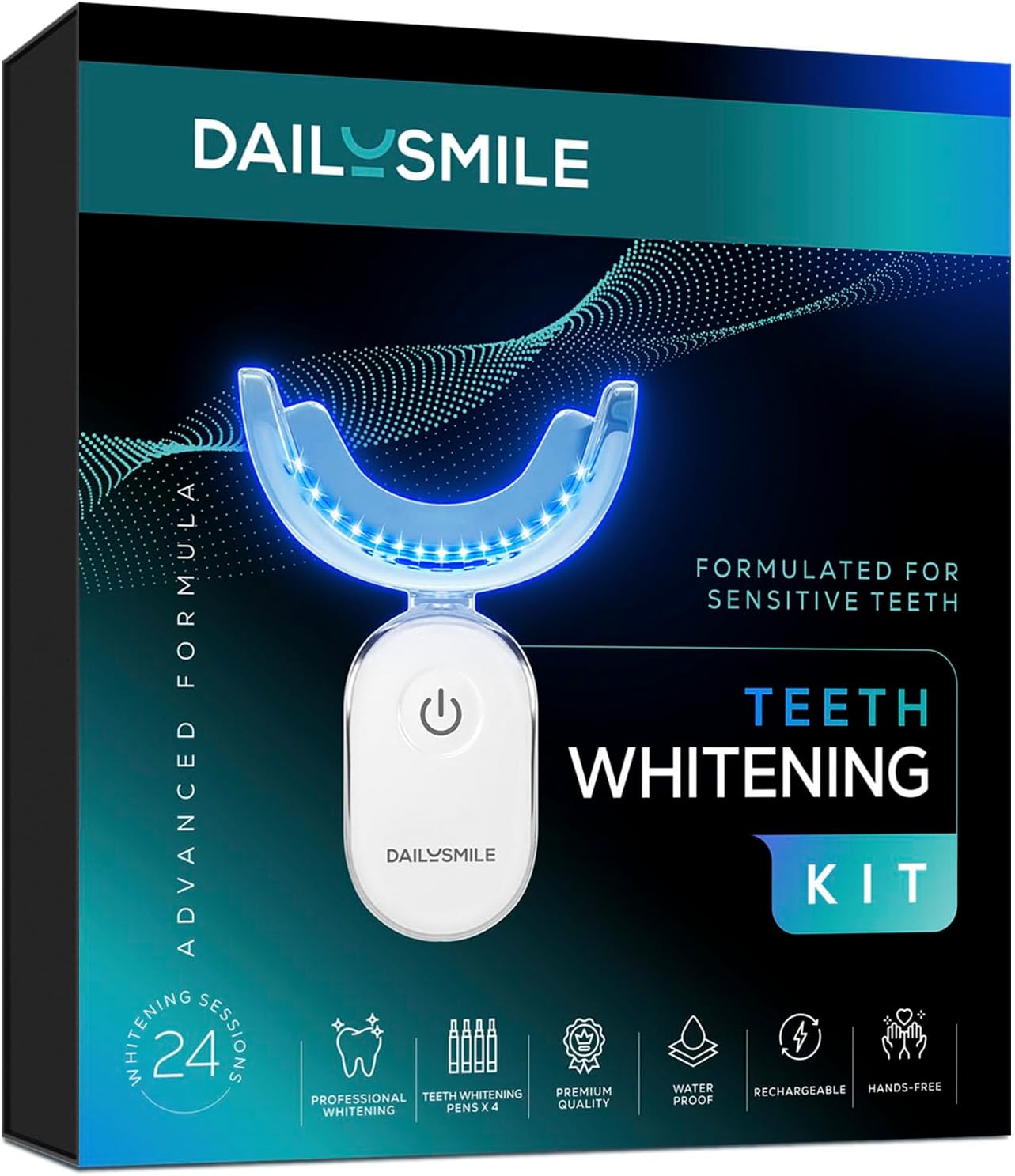 Shows the complete kit and reinforces the hands-free LED format, which is the product’s main selling point.
