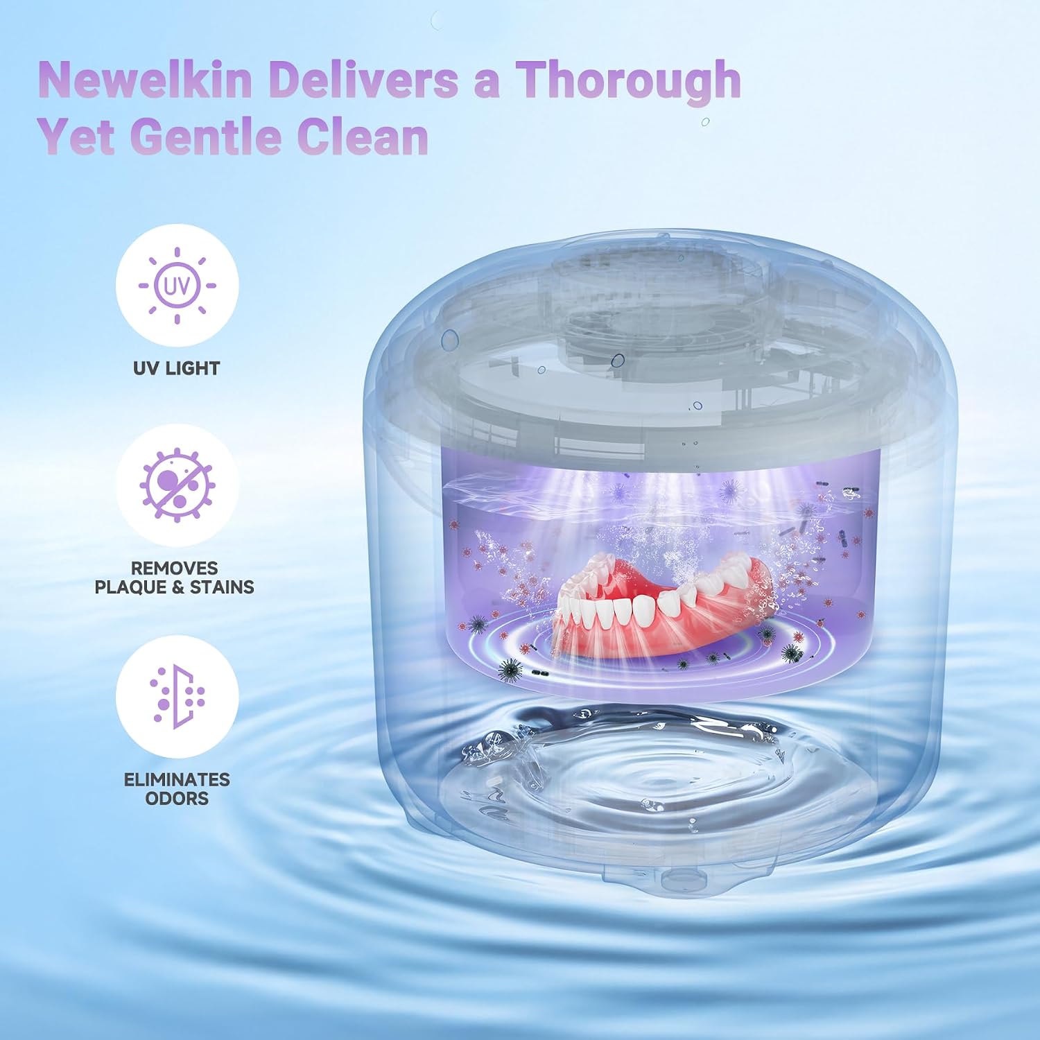 Ultrasonic Retainer Cleaner 25Wportable Ultrasonic Denture Cleaner | Multi-Mode 45Khz With Drying And Removable Inner For Dental Tray,Braces,Jewelry,Aligners,Mouth Guard,Ring,Toothbrushes Black