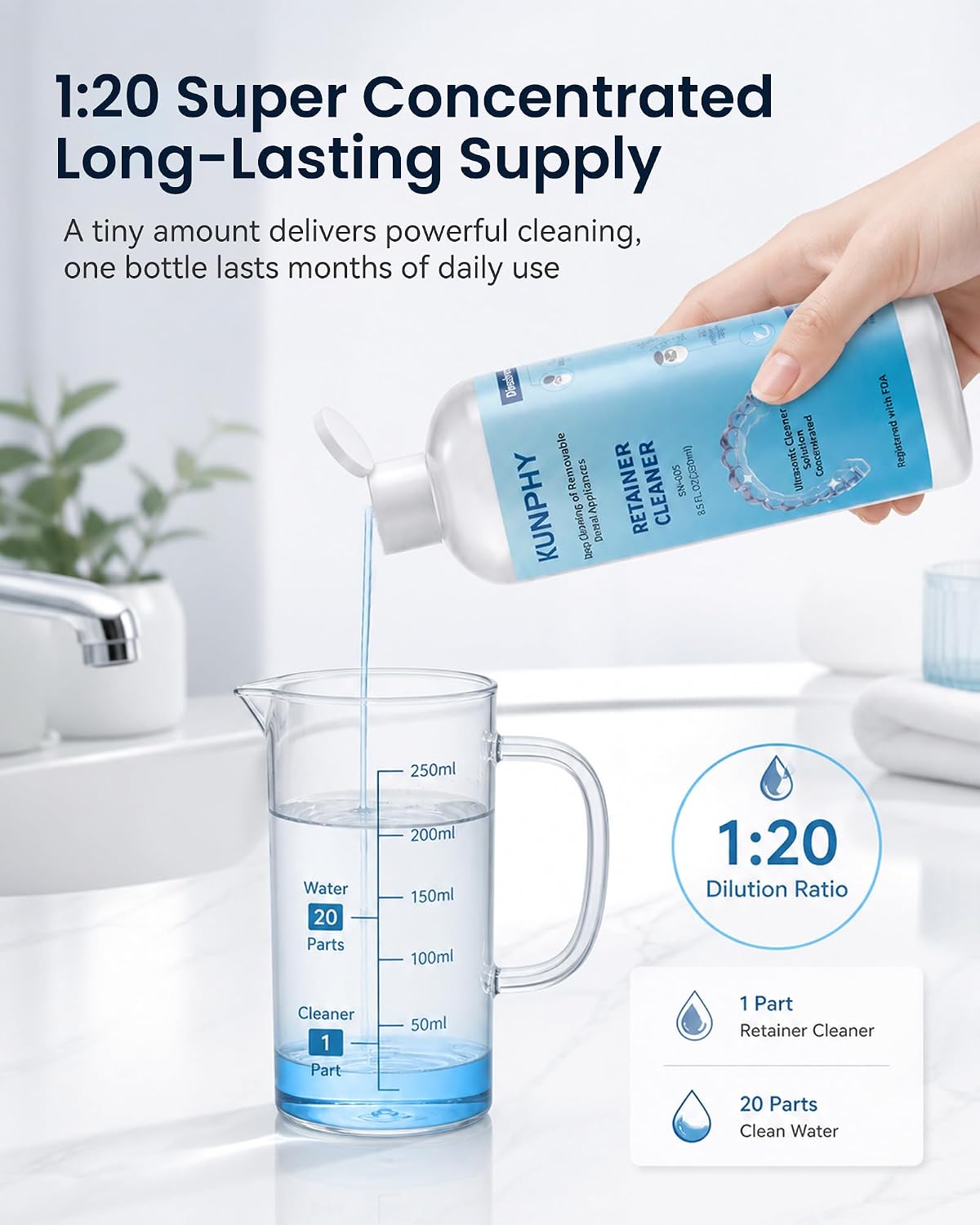 Ingredient safety and performance claims such as no bleach, no alcohol, and no chlorine.