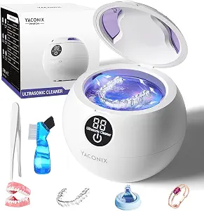 Ultrasonic Retainer Cleaner Machine 45Khz Dental Retainer Cleaner (White)