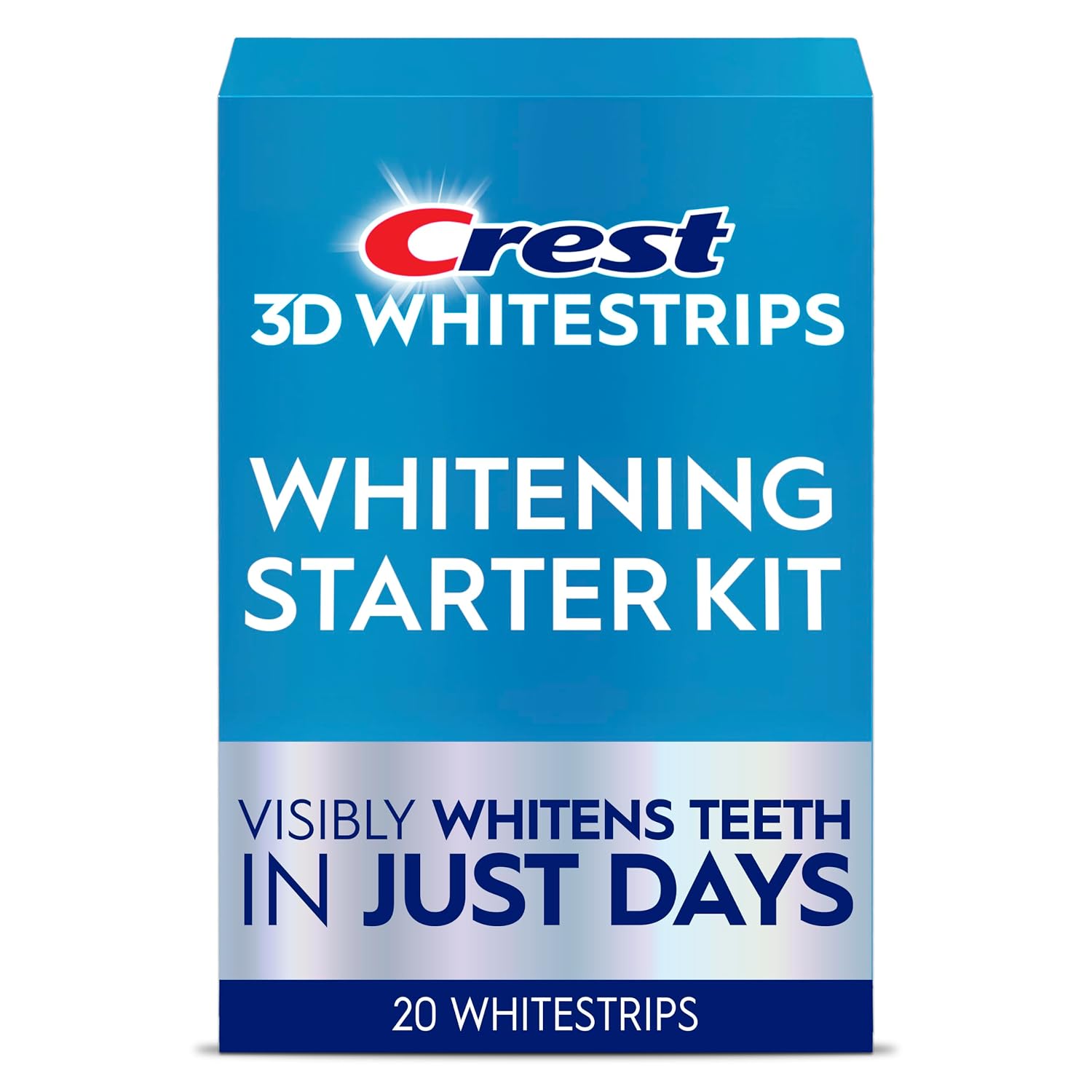 Brand recognition, kit contents, and the core whitening promise.