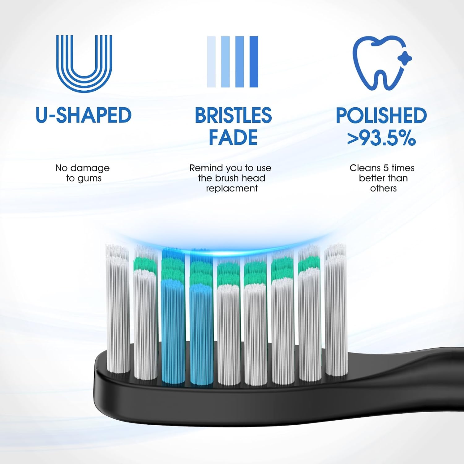 Electric Toothbrush, 40000 Vpm Sonic Type For Adults & Teens-Black
