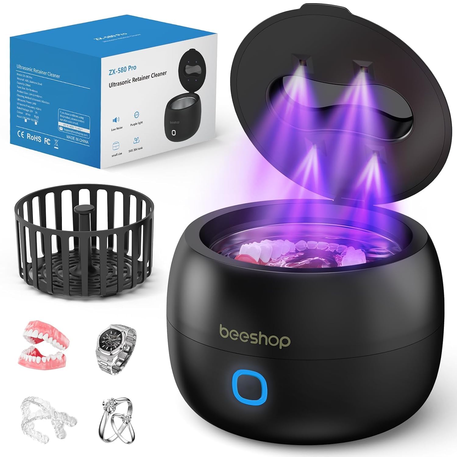 Overall design, colorway, compact footprint, and the fact that it is a dedicated dental appliance cleaning pod.