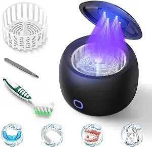 Ultrasonic Retainer Cleaner, 45Khz 24W Dental Cleaner, 200Ml, 4 Modes