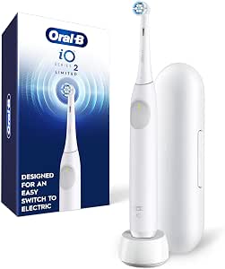 Oral-B Rechargeable Electric Toothbrush, Io Limited Simple Clean, 3 Cleaning Modes, Automatic Pressure Sensor To Protect Gums, Travel Case, White