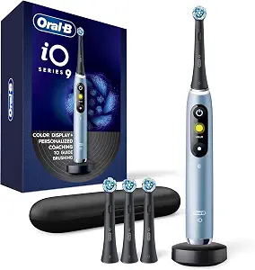 Oral-B Io Series 9 Electric Toothbrush With 4 Brush Heads, Aqua Alabaster