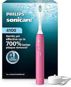 Philips Sonicare 4100 Rechargeable Electric Toothbrush, 1 Brush Head, Pink