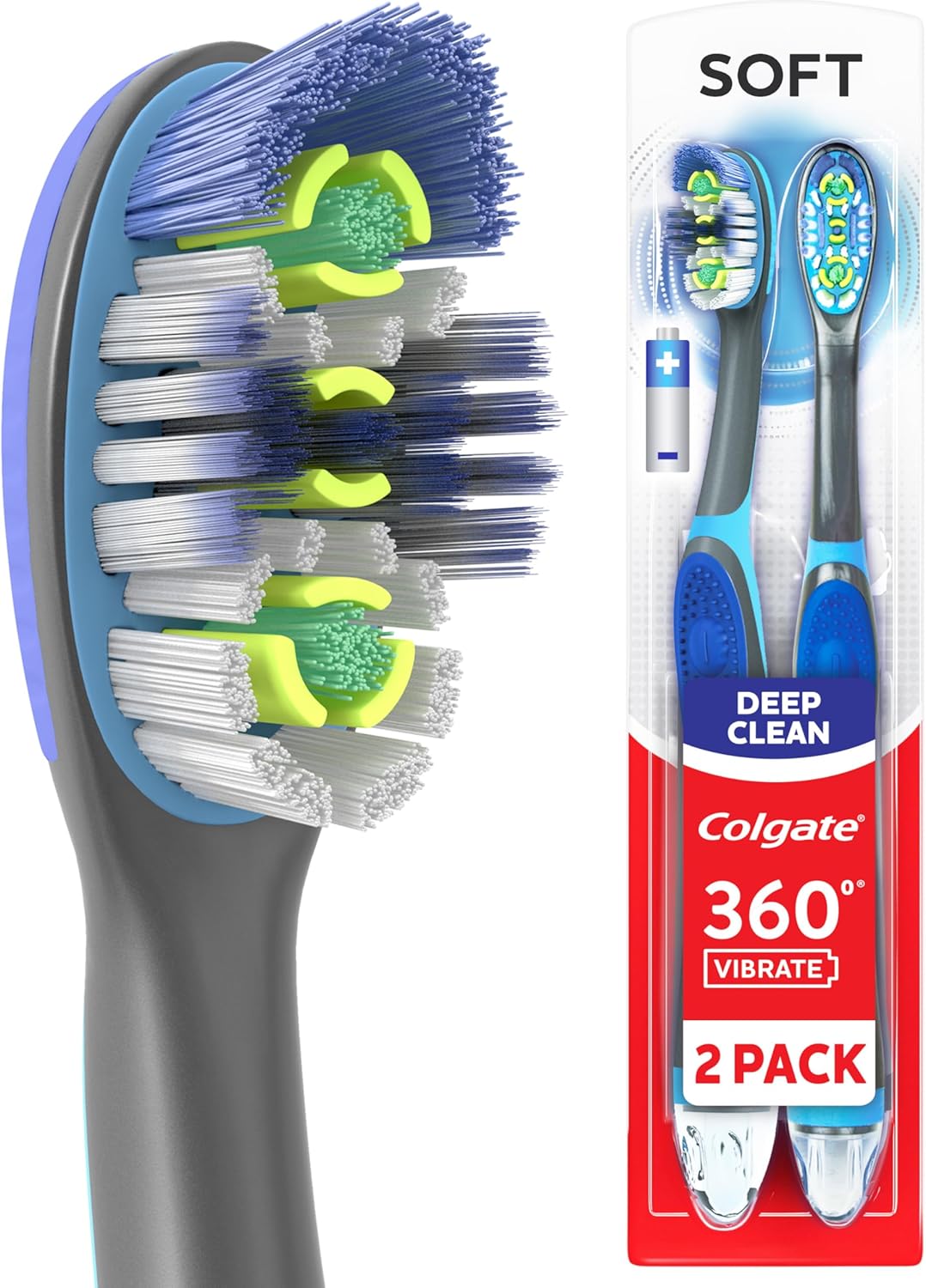 Shows the full 2-pack value proposition and the overall look of the toothbrushes.