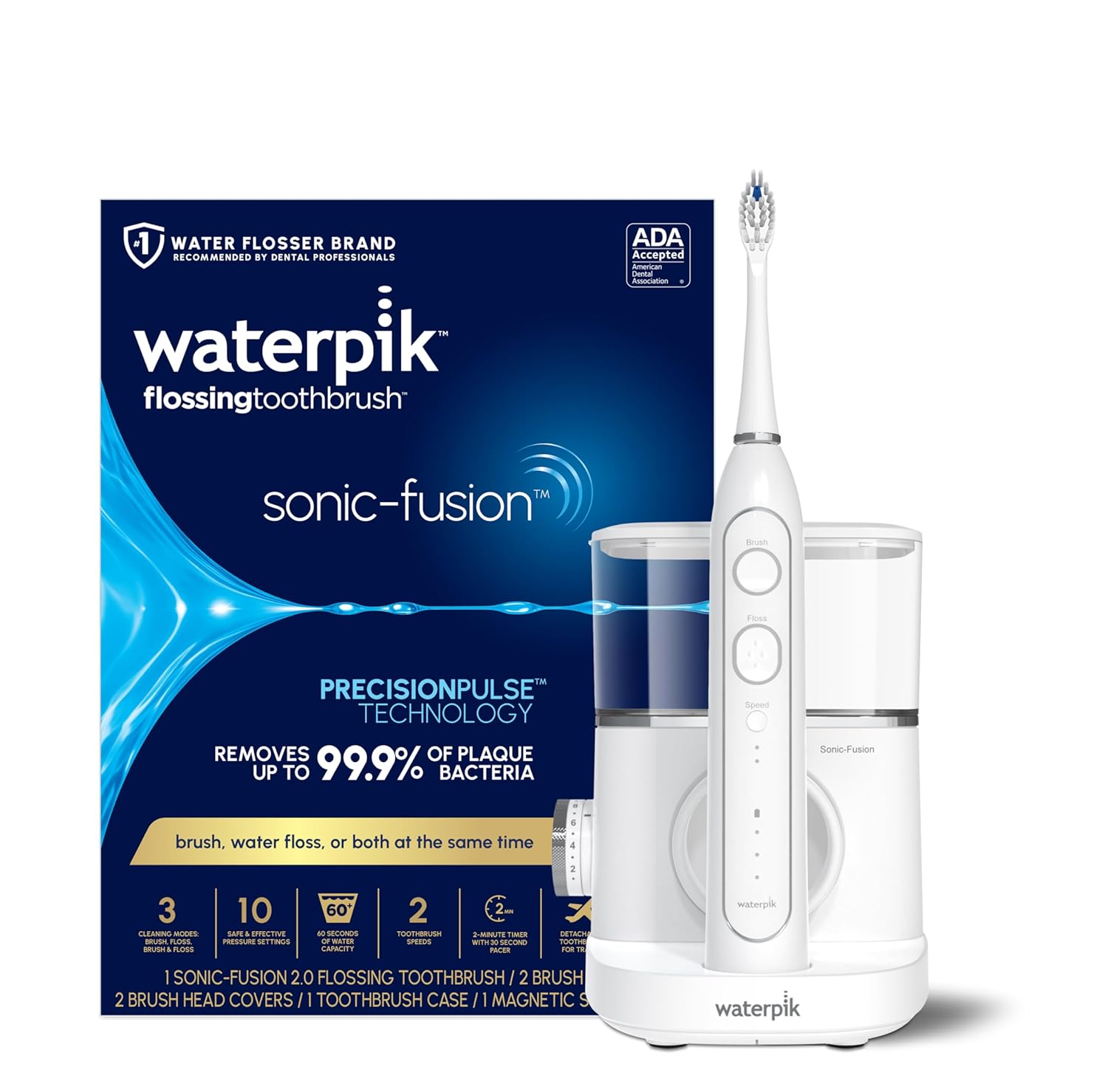 Overall design, premium look, and the fact that it is a combined toothbrush and water flosser system.